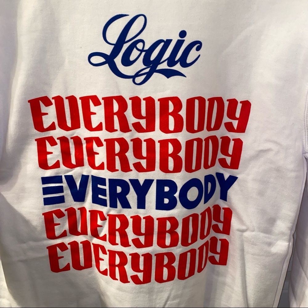 NWOT LOGIC 2017 Everybody Tour Merch Pullover Hoodie Adult Small White